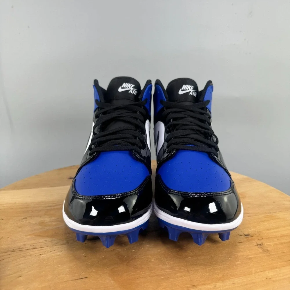 Nike Jordan 1 Retro Mid TD Men's Size 11 Football Cleats Game Royal Blue Black